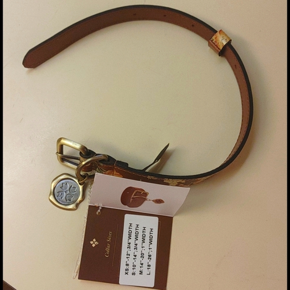 Nwt Patricia Nash brown leather flowers dog color